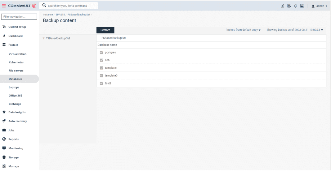 FSBased Backup Restore Databases